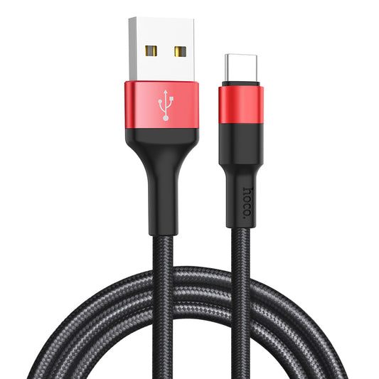 Cable de Datos y Carga USB-A - USB-C HOCO X26 Xpress, 18W, 1m, Negro Rojo