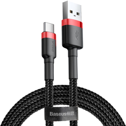 Cable de datos y carga USB-A - USB-C Baseus Cafule, 60W, 0,5m, Rojo CATKLF-A91