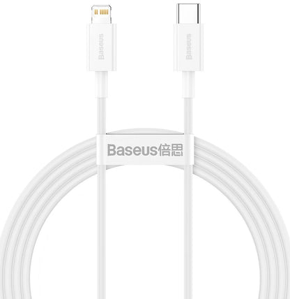 Cable de carga y datos USB-C - Lightning Baseus Superior Series, 20 W, 1,5 m, blanco CATLYS-B02 