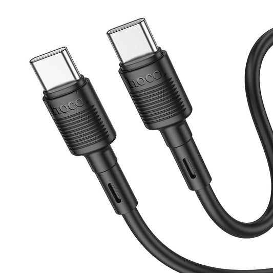 Cable de carga y datos USB-C - USB-C HOCO X83 Victory USB-C, 60W, 1m, Negro