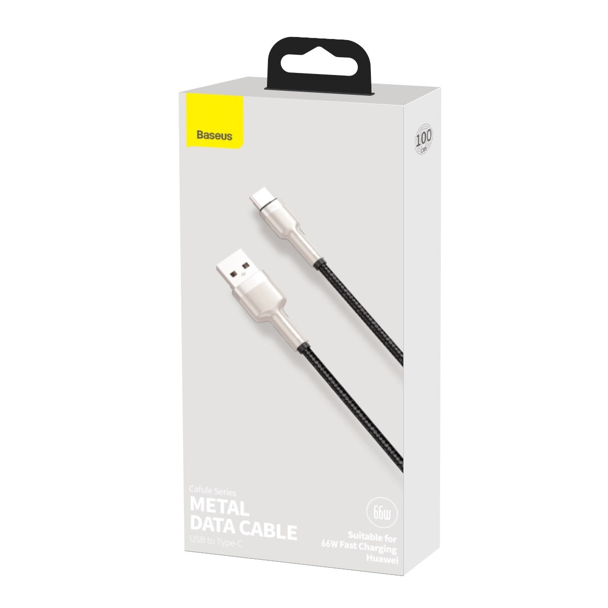 Cable de datos y carga USB-A - USB-C Baseus Cafule Metal Series, 66W, 1m, Negro CAKF000101 CAKF000101