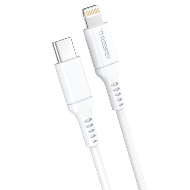 Cable de carga y datos USB-C - Lightning XO Design TK04, 20 W, 1 m, blanco