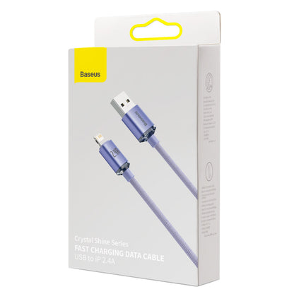 Baseus Crystal Shine Series Cable de carga y datos USB-A - Lightning, 18 W, 1,2 m, morado CAJYY000005 