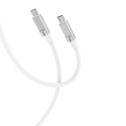 Cable de carga y datos USB-C - USB-C XO Design NB-Q252B, 60W, 1m, Blanco 