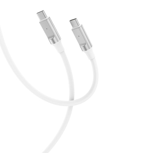 Cable de carga y datos USB-C - USB-C XO Design NB-Q252B, 60W, 1m, Blanco 