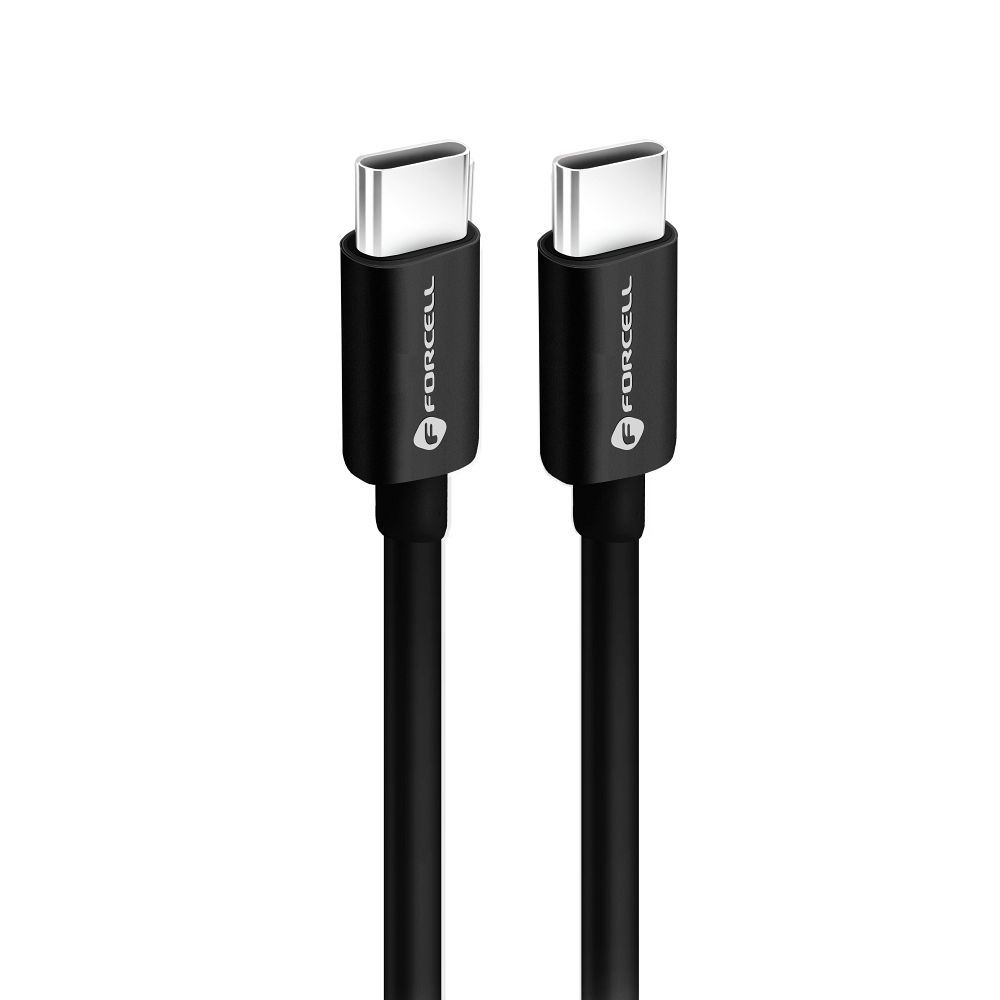 Cable de carga y datos USB-C - USB-C Forcell F-Energy C338, 60W, 0,25m, Negro 