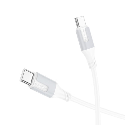 Cable de carga y datos USB-C - USB-C Borofone BX101 Creator, 60W, 1m, Blanco 