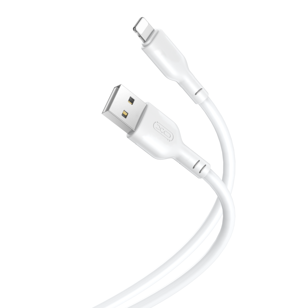 Cable de datos y carga USB-A - Lightning XO Design NB103, 18W, 1m, Blanco 