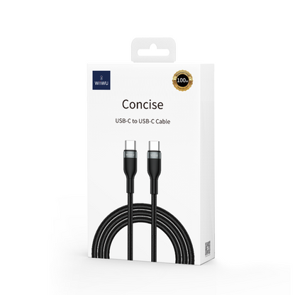 Cable de carga y datos USB-C - USB-C WiWu Wi-C017, 100W, 1,2m, Negro 