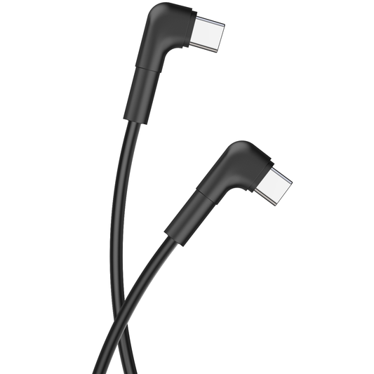 Cable de carga y datos USB-C - USB-C MaXlife MXUC-09 MXUC-09 Angled, 60W, 1m, Negro 