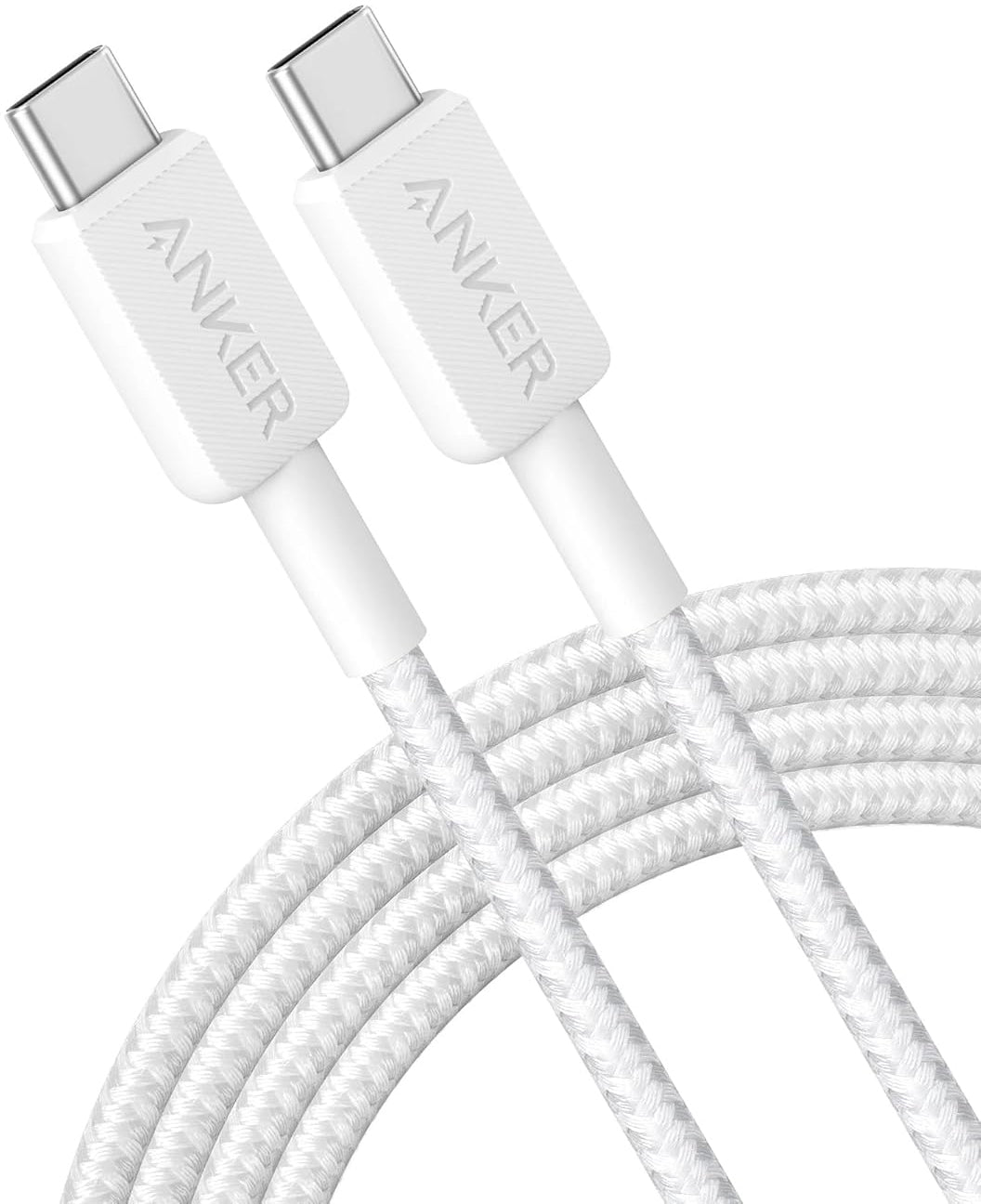 Cable de carga y datos USB-C - USB-C Anker 322, 60W, 0,9m, Blanco A81F5G21 