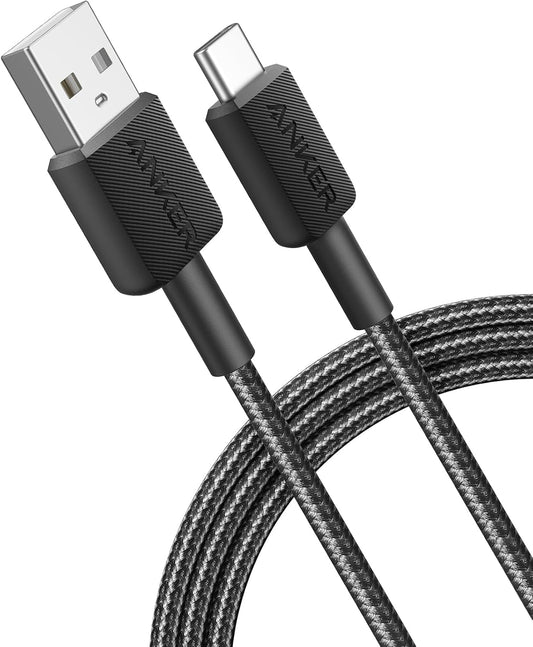 Cable de carga y datos USB-A a USB-C Anker 322, 18 W, 1,8 m, negro A81H6G11 