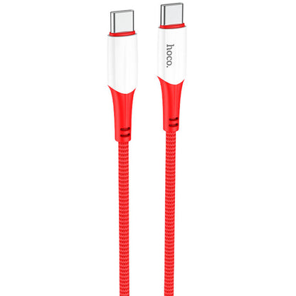 Cable de carga y datos USB-C - USB-C HOCO X70, 60W, 1m, Rojo 