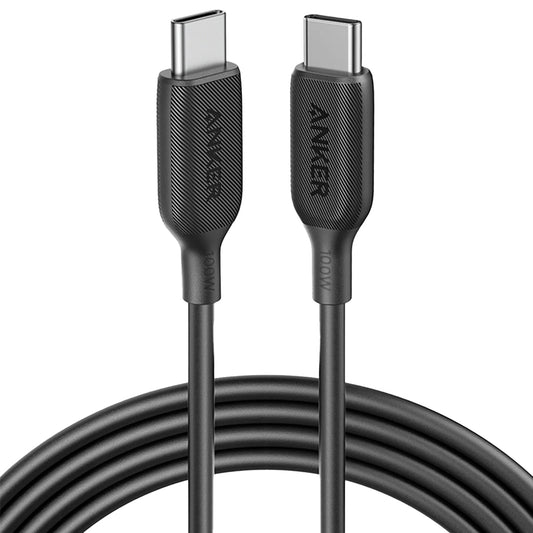 Cable de carga y datos USB-C - USB-C Anker 543, 100W, 1,8m, Negro A80E2G11 