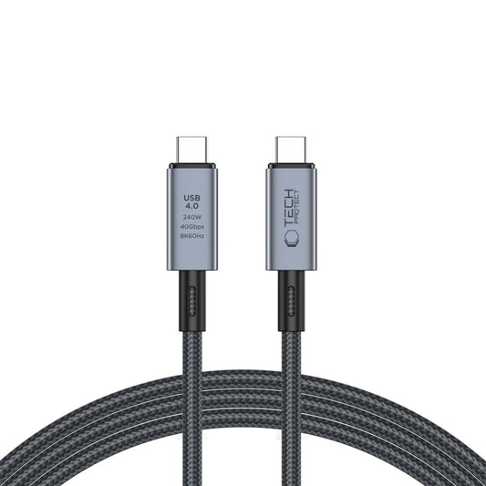 Cable de carga y datos USB-C - USB-C Tech-Protect Ultraboost Max, 240W, 2m, Gris 