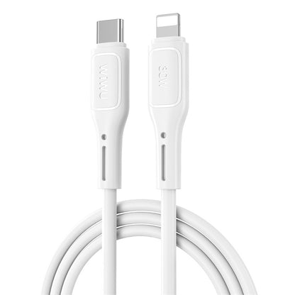 Cable de carga y datos USB-C - Lightning WiWu Wi-C043E Starlink, 30W, 1m, Blanco 