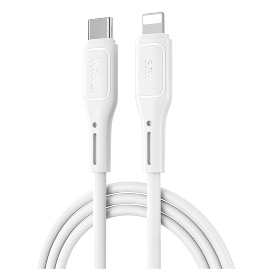 Cable de carga y datos USB-C - Lightning WiWu Wi-C043E Starlink, 30W, 1m, Blanco 