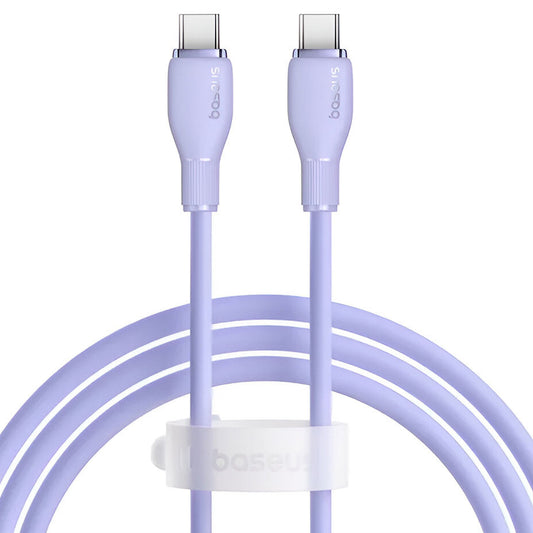 Cable de Datos y Carga USB-C - USB-C Baseus Pudding, 100W, 1.2m, Morado P10355702511-00
