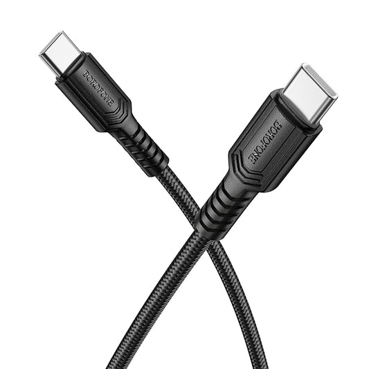 Cable de Datos y Carga USB-C - USB-C Borofone BX116 Certain, 60W, 1m, Negro