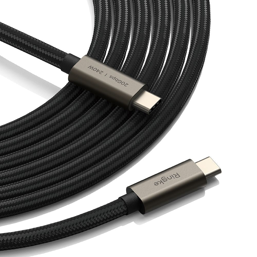 Cable de Datos y Carga USB-C - USB-C Ringke 2X2, 240W, 1m, Negro