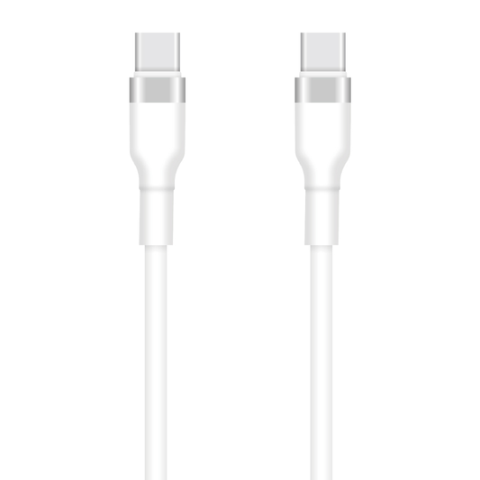 Cable de Datos y Carga USB-C - USB-C Setty, 60W, 1m, Blanco