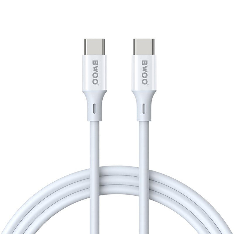 USB-C Data and Charging Cable - USB-C BWOO X282, 60W, 1m, White
