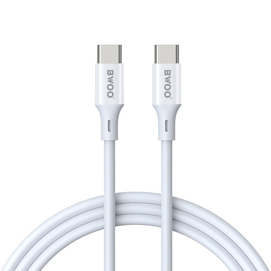 Cable de Datos y Carga USB-C - USB-C BWOO X282, 60W, 1m, Blanco