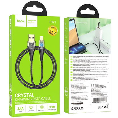 Cable de Datos y Carga USB-A - Lightning HOCO U121, 18W, 1.2m, Negro