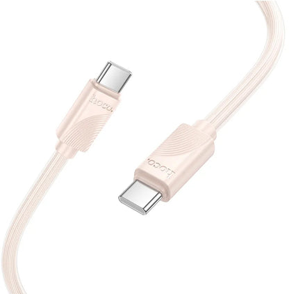 Cable de Datos y Carga USB-C - USB-C HOCO X114, 60W, 1m, Rosa