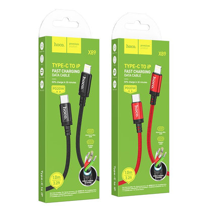Cable de Datos y Carga USB-C - Lightning HOCO X89, 20W, 1m, Negro