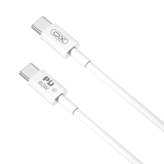 Cable de Datos y Carga USB-C - USB-C XO Design NB-Q190A, 60W, 1m, Blanco