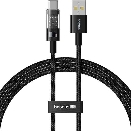 Cable de Datos y Carga USB-A - USB-C Baseus Gem, 100W, 2m, Negro P10373002111-01