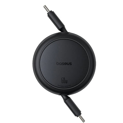 Cable de Datos y Carga USB-C - USB-C Baseus Free2Pull Mini Retráctil, 60W, 1m, Negro P10364500111-01