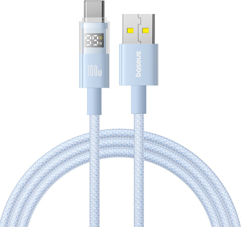 Cable de Datos y Carga USB-A - USB-C Baseus Display 2, 100W, 2m, Azul P10382701311-01
