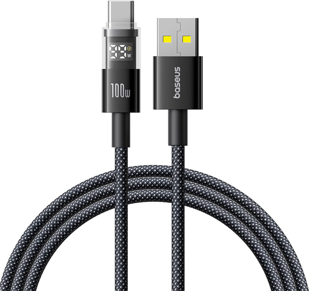 Cable de Datos y Carga USB-A - USB-C Baseus Display 2, 100W, 2m, Negro P10382701111-00
