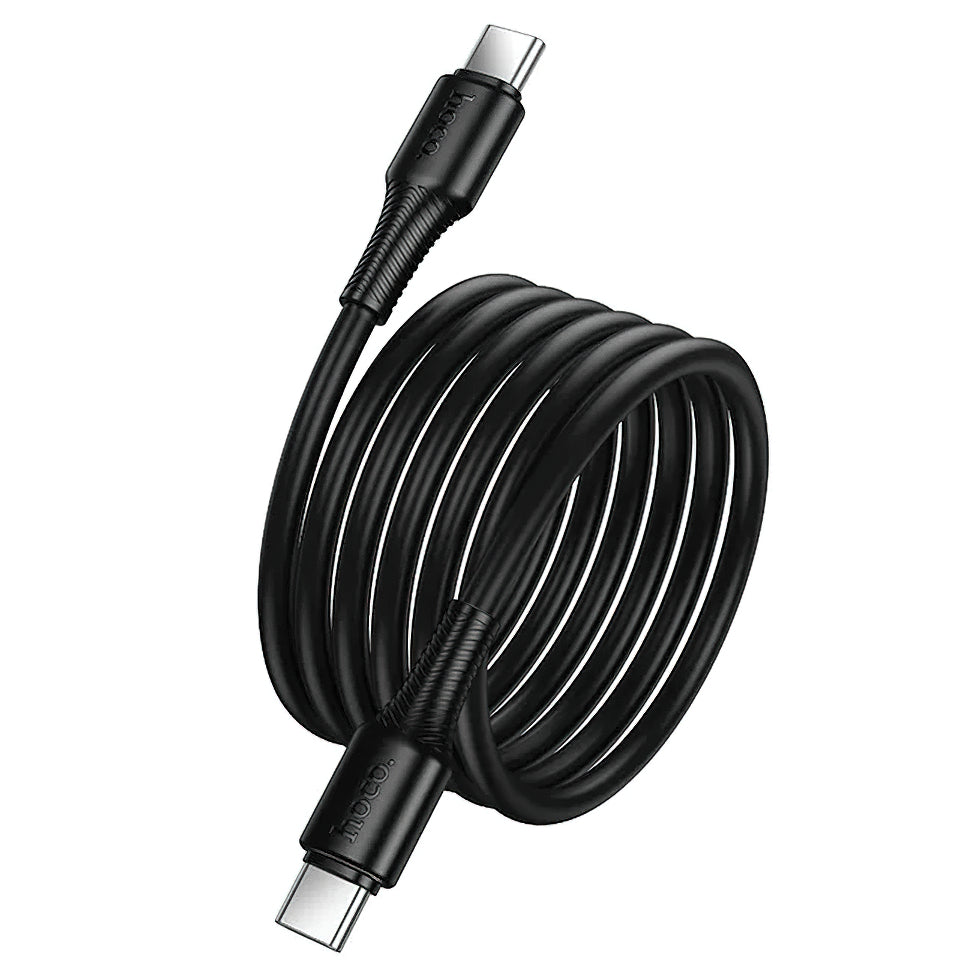 Cable de Datos y Carga USB-C - USB-C HOCO X120, 60W, 1m, Negro