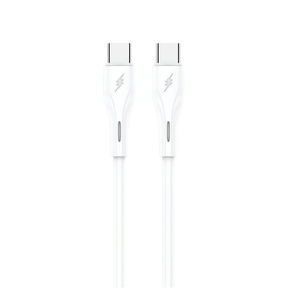 Cable de Datos y Carga USB-C - USB-C Sendem M36C, 66W, 1m, Blanco