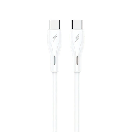 Cable de Datos y Carga USB-C - USB-C Sendem M36C, 66W, 1m, Blanco