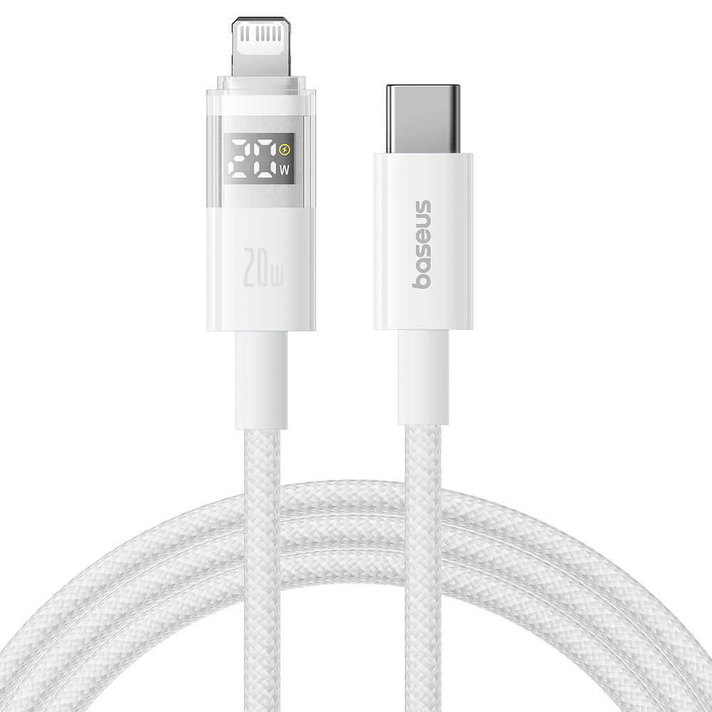 Cable de Datos y Carga USB-C - Lightning Baseus Display 2, 20W, 2m, Blanco P10382703211-01