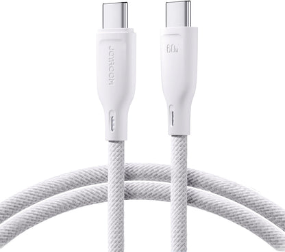 Cable de Datos y Carga USB-C - USB-C Joyroom Multi-Color S-A34, 60W, 1m, Blanco