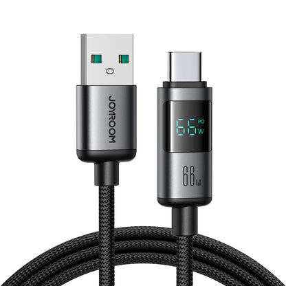 Cable de Datos y Carga USB-A - USB-C Joyroom S-A16 Pro Prism Display, 66W, 1.2m, Negro