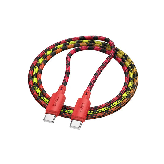 Cable de Datos y Carga USB-C - USB-C HOCO X116, 60W, 1m, Rojo