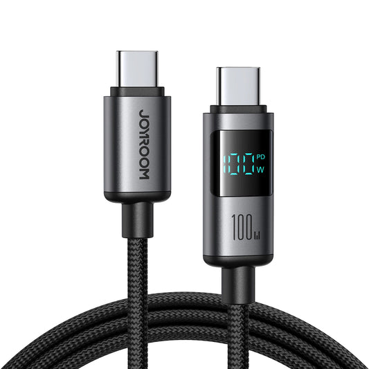 Cable de Datos y Carga USB-C - USB-C Joyroom S-A16 Pro Prism Display, 100W, 1.2m, Negro