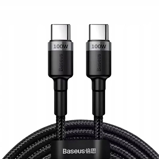 Cable de Datos y Carga USB-C - USB-C Baseus Cafule, 100W, 2m, Gris CATKLF-BLG1