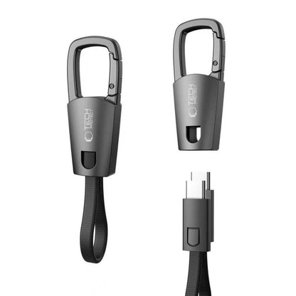 Cable de Datos y Carga USB-C - USB-C Tech-Protect Ultraboost DNA Llavero, 60W, 0.17m, Gris
