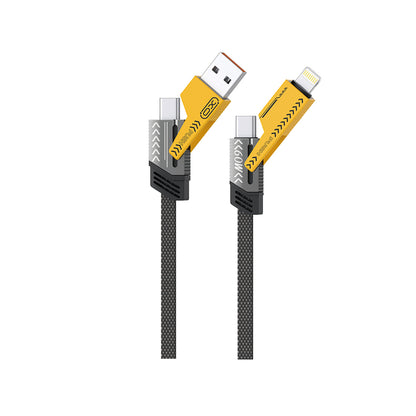 Cable de Datos y Carga USB-A / USB-C - Lightning / USB-C XO Design NB283, 60W, 1m, Gris