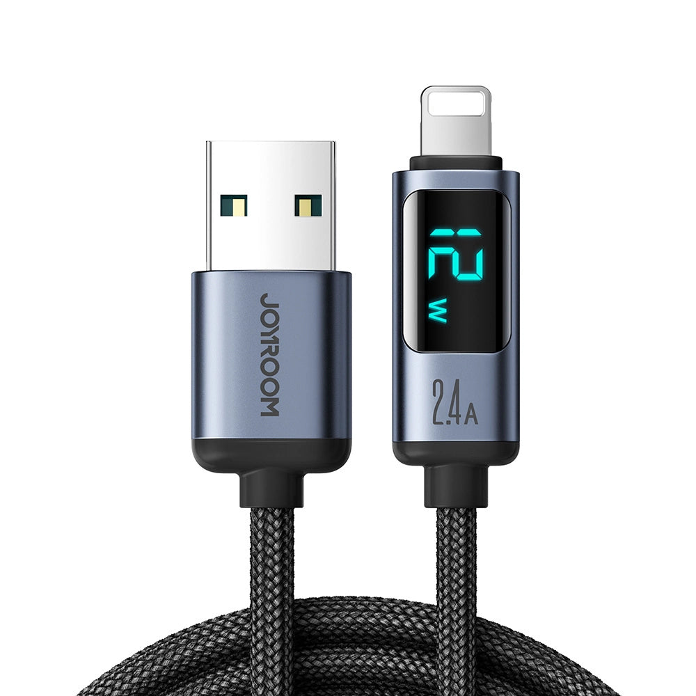 Cable de Datos y Carga USB-A - Lightning Joyroom S-A16 Prism Display, 12W, 1.2m, Negro