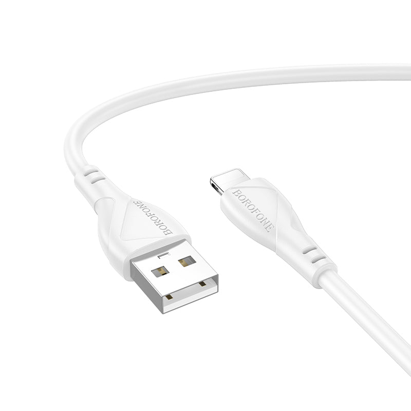 Cable de Datos y Carga USB-A - Lightning Borofone BX121 Energy, 18W, 1m, Blanco