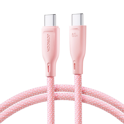 Cable de Datos y Carga USB-C - USB-C Joyroom S-A34, 60W, 1m, Rosa