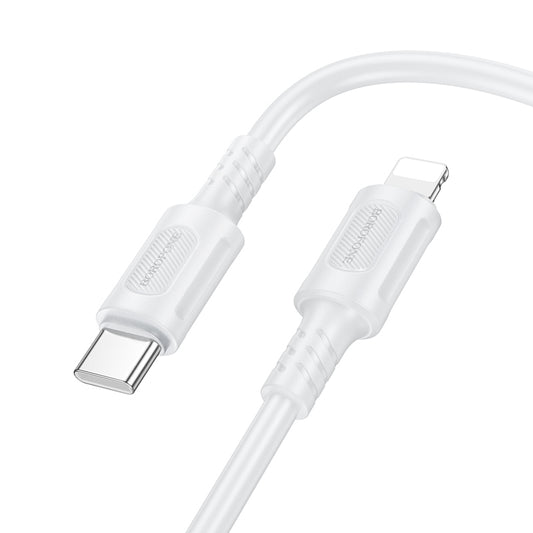 Cable de Datos y Carga USB-C - Lightning Borofone BX111 Feliz, 27W, 1m, Blanco